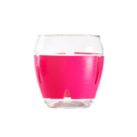 Cup with Plastic Cover  3pcs ( glass)