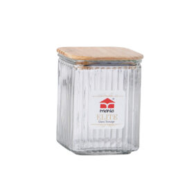 Mania Elite Glass Jar with Wooden Lid, Size 2, 116051, 850ml capacity