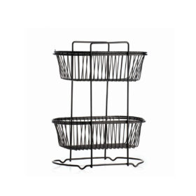 2 Tier oval potatoe & onion basket(Black)