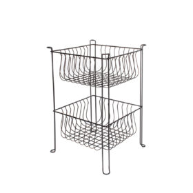 2 Tier square potatoe & onion basket (Black)