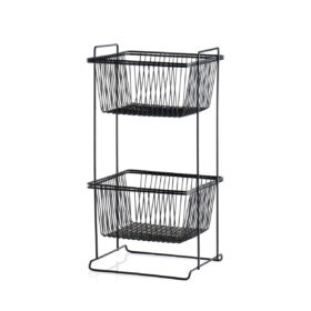 Mania Potato and Onion Two-Tiered Black Square Tray 109335