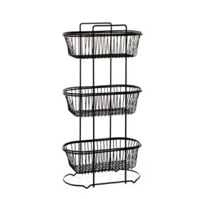 3 Tier oval potatoe & onion basket(Black)