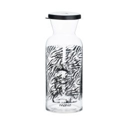 مانیا پارچ استوانه شیشه ای طرح دار درب دار 103090 گنجایش 1 لیتر