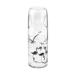 مانیا بطری شیشـه ای مانا با لیوان(طرح دار) 305031 گنجایش 680 میلی لیتر